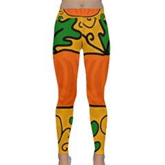 Thanksgiving Pumpkin Yoga Leggings  by Valentinaart