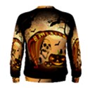 Halloween, Funny Pumpkin With Skull And Spider In The Night Men s Sweatshirt View2