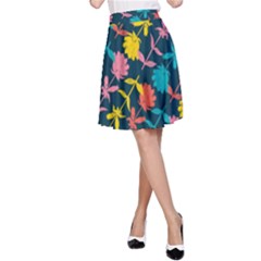 Colorful Floral Pattern A-line Skirt by DanaeStudio