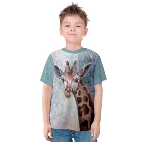 Giraffe Kid s Cotton Tee by ArtByThree