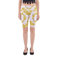 Daffodils Illustration  Yoga Cropped Leggings by vanessagf