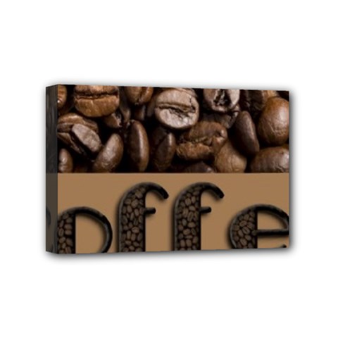 Funny Coffee Beans Brown Typography Mini Canvas 6  X 4  by yoursparklingshop