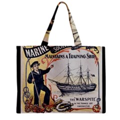 Vintage Advertisement British Navy Marine Typography Zipper Mini Tote Bag by yoursparklingshop