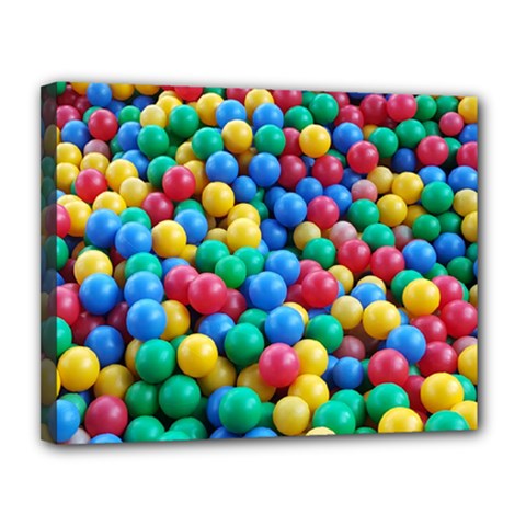 Funny Colorful Red Yellow Green Blue Kids Play Balls Canvas 14  X 11  by yoursparklingshop