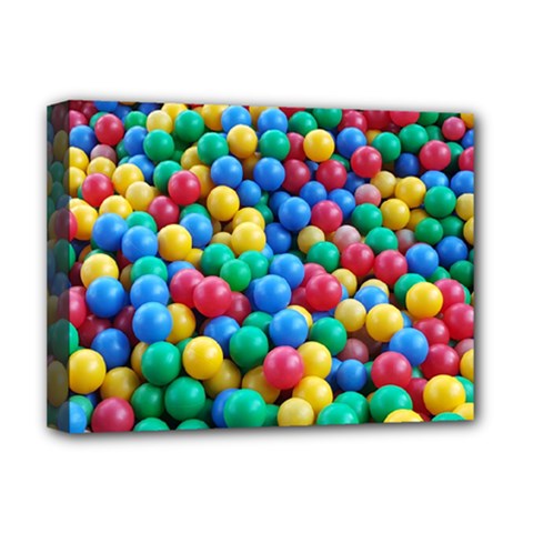 Funny Colorful Red Yellow Green Blue Kids Play Balls Deluxe Canvas 16  X 12   by yoursparklingshop