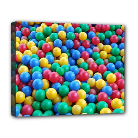 Funny Colorful Red Yellow Green Blue Kids Play Balls Deluxe Canvas 20  X 16   by yoursparklingshop