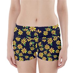 Daisy Flower Pattern For Summer Boyleg Bikini Wrap Bottoms by BubbSnugg