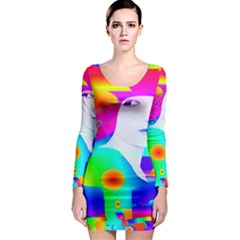 Abstract Color Dream Long Sleeve Bodycon Dress by icarusismartdesigns