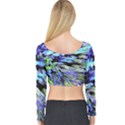 Colorful Floral Art Long Sleeve Crop Top View2