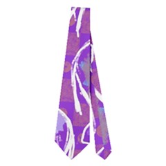 Cute Violet Elephants Pattern Neckties (two Side)  by DanaeStudio