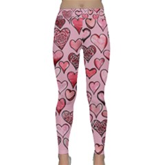 Artistic Valentine Hearts Yoga Leggings  by BubbSnugg