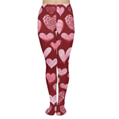 Watercolor Valentine s Day Hearts Women s Tights by BubbSnugg