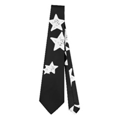 Black And White Starry Pattern Neckties (two Side)  by DanaeStudio