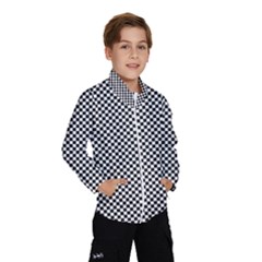 Sports Racing Chess Squares Black White Wind Breaker (kids) by EDDArt