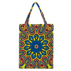 Yellow Flower Mandala Classic Tote Bag by designworld65