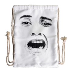 Scared Woman Expression Drawstring Bag (large) by dflcprints