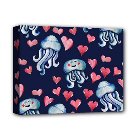 Jellyfish Love Deluxe Canvas 14  X 11  by BubbSnugg