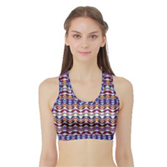 Ethnic Colorful Pattern Sports Bra With Border by dflcprintsclothing