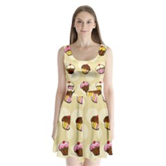 Colorful Cupcakes Pattern Split Back Mini Dress  by Valentinaart