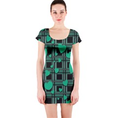 Green Love Short Sleeve Bodycon Dress by Valentinaart