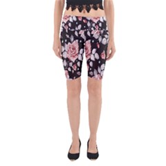 Vintage Flower  Yoga Cropped Leggings by Brittlevirginclothing