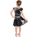 Freckles In Flowers Ii, Black White Tux Cat Kids  Short Sleeve Dress View2