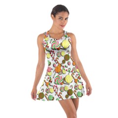 Xmas Candy Pattern Cotton Racerback Dress by Valentinaart