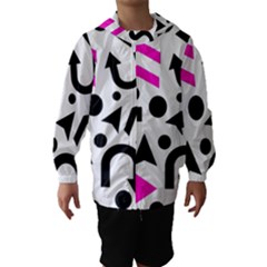 Magenta Right Direction Hooded Wind Breaker (kids) by Valentinaart