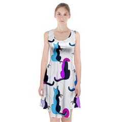 Purple Abstract Cats Racerback Midi Dress by Valentinaart