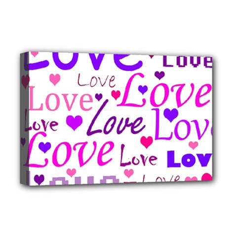 Love Pattern Deluxe Canvas 18  X 12   by Valentinaart