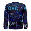 Blue love pattern Men s Long Sleeve Tee View2