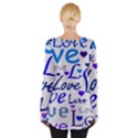 Blue and purple love pattern Women s Tie Up Tee View2