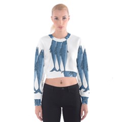 Mackerel Women s Cropped Sweatshirt by Valentinaart