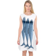 Mackerel Capsleeve Midi Dress by Valentinaart