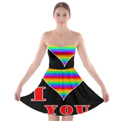 I Love You Strapless Bra Top Dress by Valentinaart