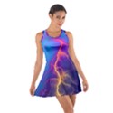 Lightning colors, blue sky, pink orange yellow Cotton Racerback Dress View1