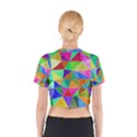 Triangles, colorful watercolor art  painting Cotton Crop Top View2