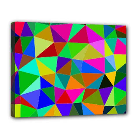 Colorful Triangles, Oil Painting Art Canvas 14  X 11  by picsaspassion