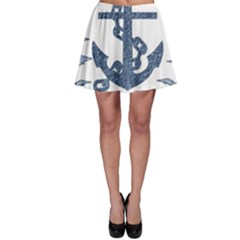 Anchor Pencil Drawing Art Skater Skirt by picsaspassion