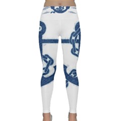 Blue Anchor Oil Painting Art Classic Yoga Leggings by picsaspassion