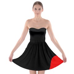 Black And Red Strapless Bra Top Dress by Valentinaart