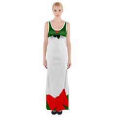 Holiday Wreath Maxi Thigh Split Dress by Amaryn4rt