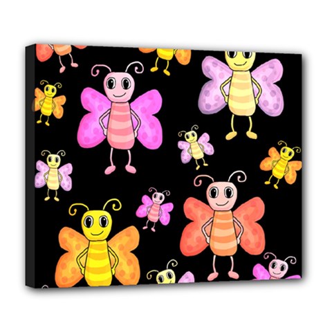 Cute Butterflies, Colorful Design Deluxe Canvas 24  X 20   by Valentinaart