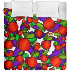 Peaches And Plums Duvet Cover Double Side (king Size) by Valentinaart