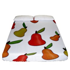 Decorative Pears Pattern Fitted Sheet (queen Size) by Valentinaart