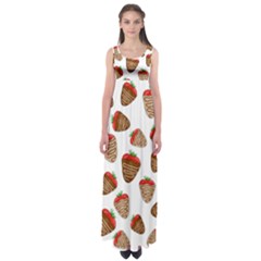 Chocolate Strawberries  Empire Waist Maxi Dress by Valentinaart