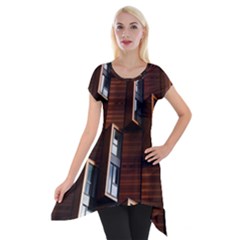 Abstract Architecture Building Business Short Sleeve Side Drop Tunic by Amaryn4rt