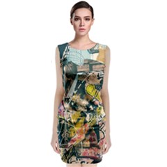 Art Graffiti Abstract Vintage Lines Classic Sleeveless Midi Dress by Amaryn4rt