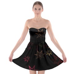 Christmas Background Motif Star Strapless Bra Top Dress by Amaryn4rt