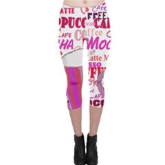 Coffee Cup Lettering Coffee Cup Capri Leggings  by Amaryn4rt